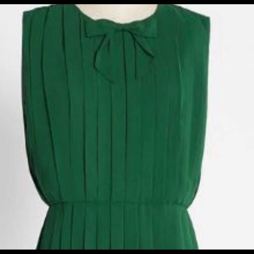 "The Pleat-est Things" Green Mini Dress (Modcloth)